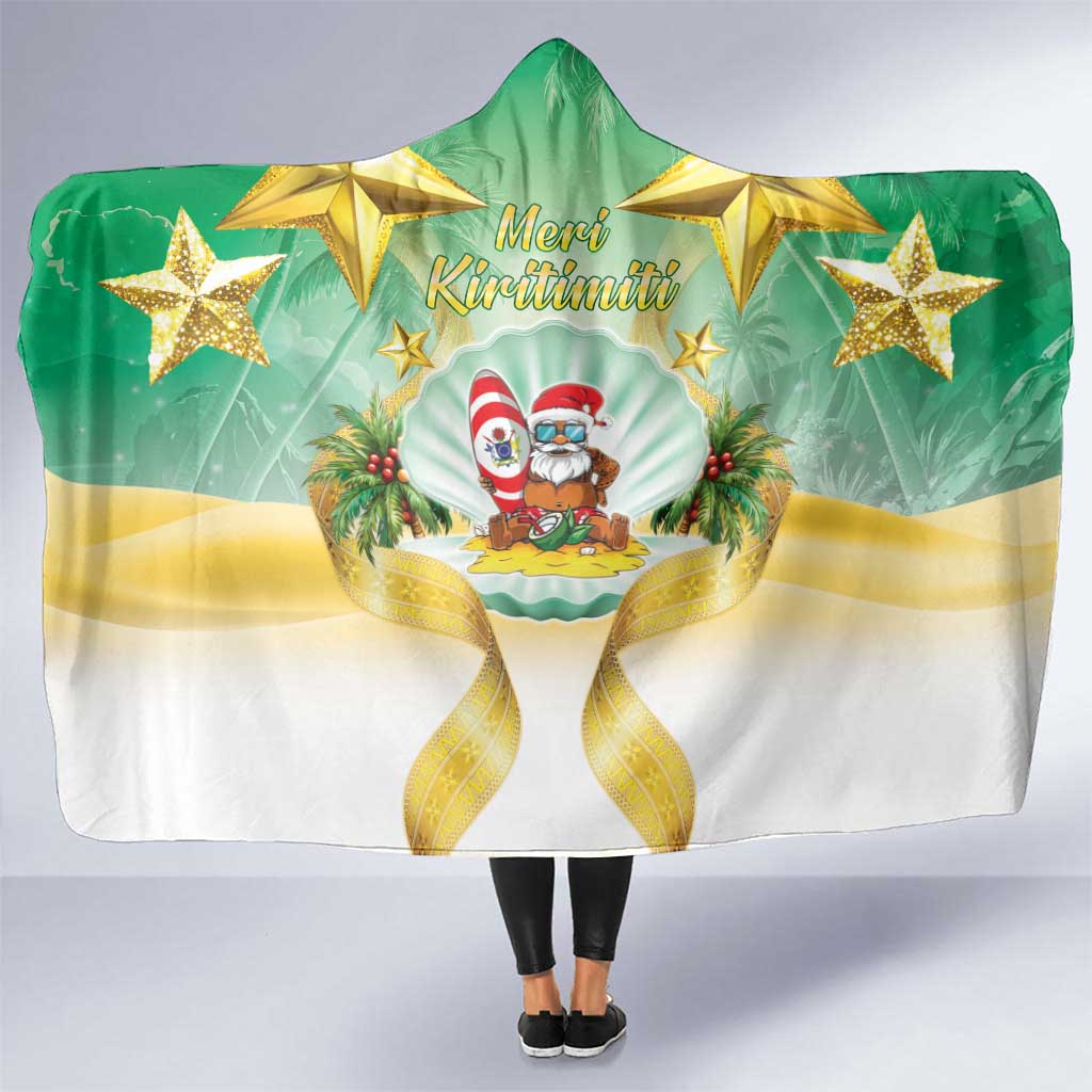 Cook Islands Christmas Hooded Blanket Seashell Santa Beach Vibes - Polynesian Pride
