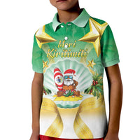 Cook Islands Christmas Kid Polo Shirt Seashell Santa Beach Vibes - Polynesian Pride