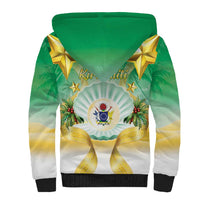 Cook Islands Christmas Sherpa Hoodie Seashell Santa Beach Vibes - Polynesian Pride