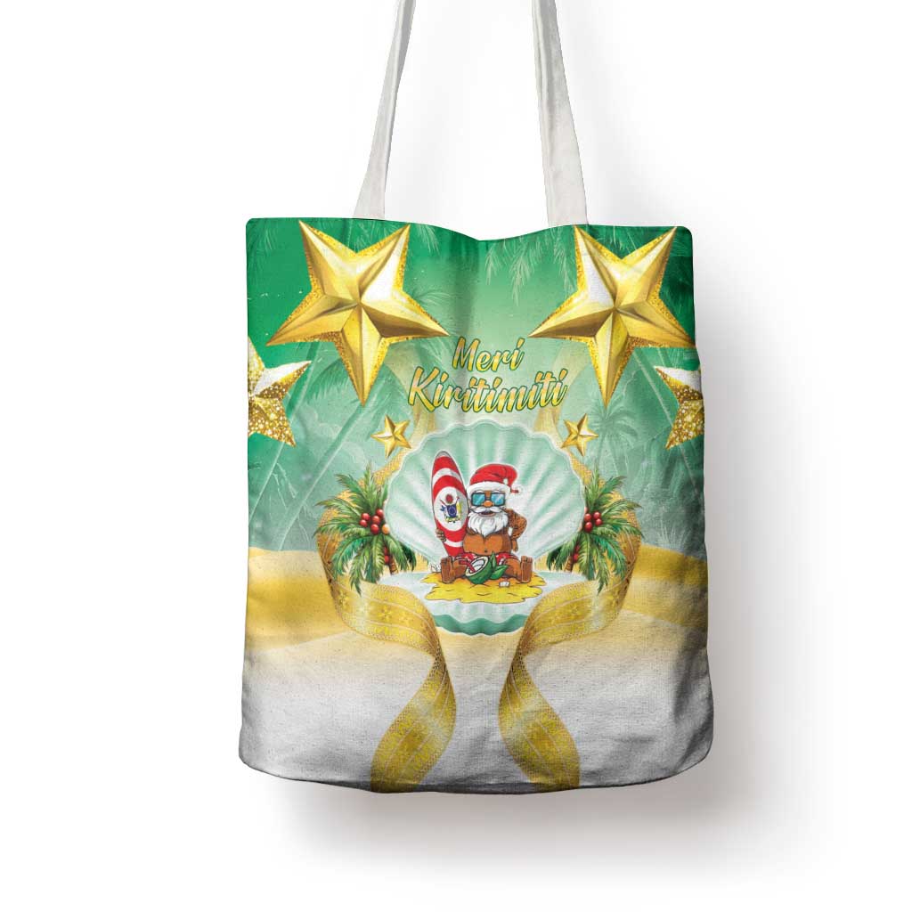 Cook Islands Christmas Tote Bag Seashell Santa Beach Vibes - Polynesian Pride