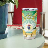 Cook Islands Christmas Tumbler Cup Seashell Santa Beach Vibes - Polynesian Pride