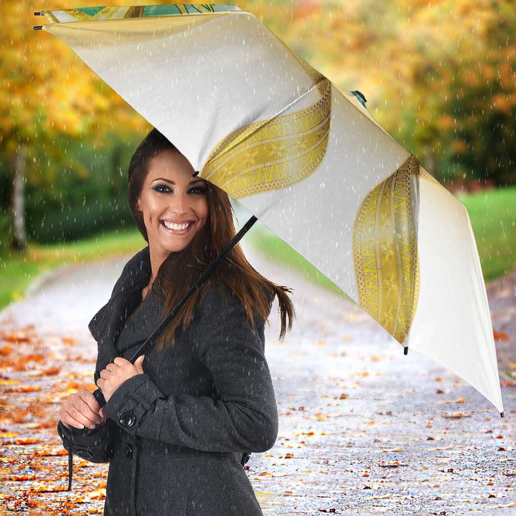 Cook Islands Christmas Umbrella Seashell Santa Beach Vibes - Polynesian Pride