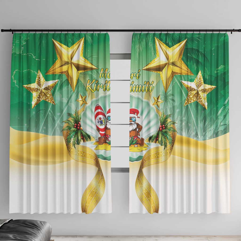 Cook Islands Christmas Window Curtain Seashell Santa Beach Vibes - Polynesian Pride
