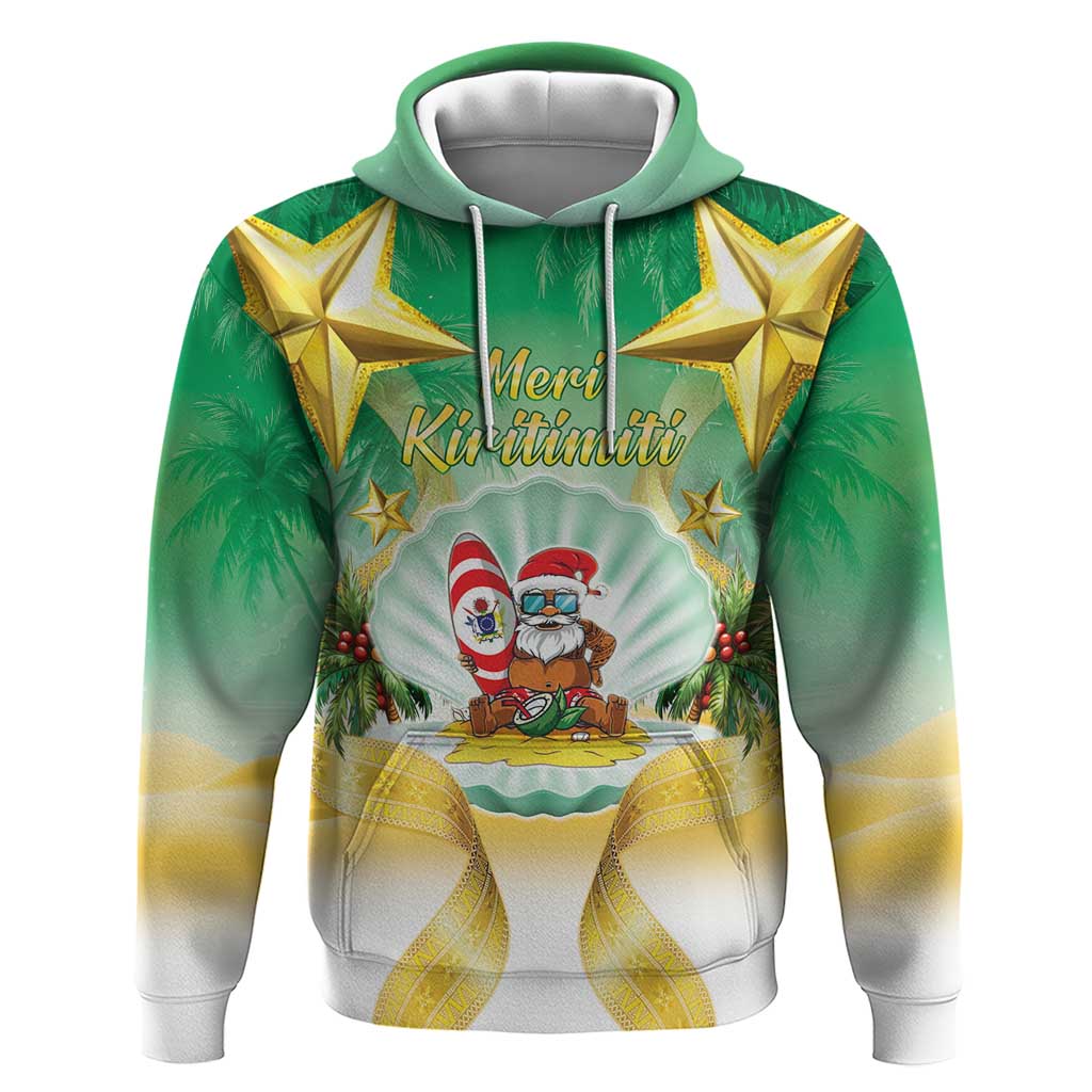 Cook Islands Christmas Zip Hoodie Seashell Santa Beach Vibes - Polynesian Pride