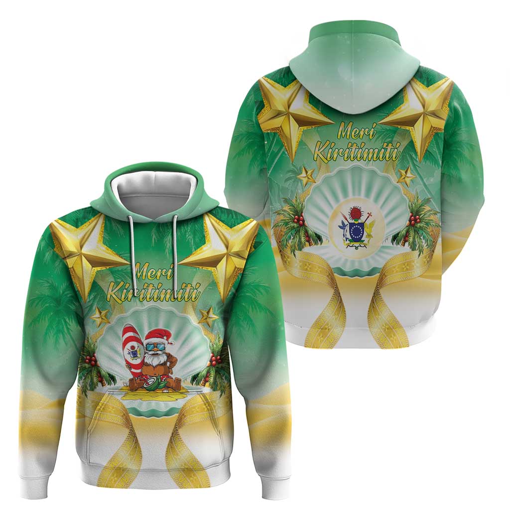 Cook Islands Christmas Zip Hoodie Seashell Santa Beach Vibes - Polynesian Pride