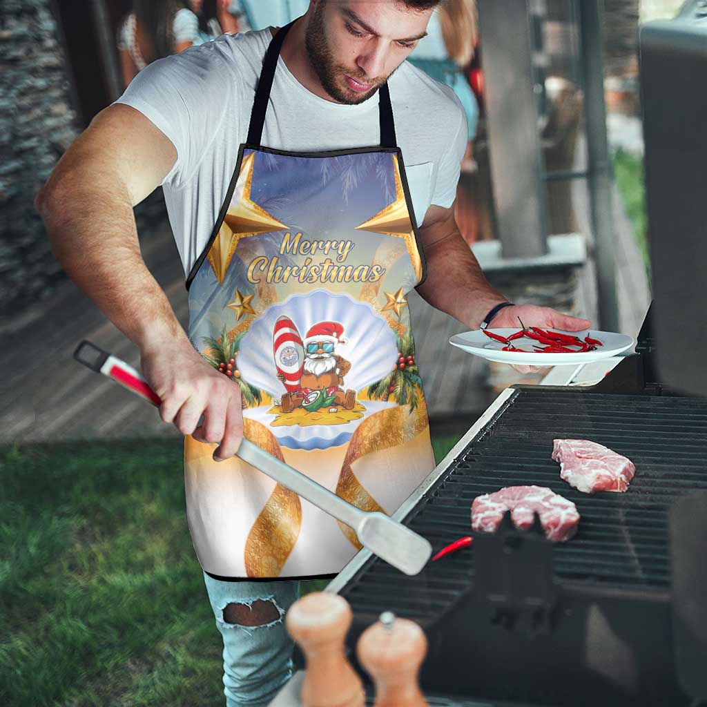 Marshall Islands Christmas Apron Seashell Santa Beach Vibes - Polynesian Pride