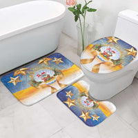 Marshall Islands Christmas Bathroom Set Seashell Santa Beach Vibes - Polynesian Pride