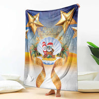 Marshall Islands Christmas Blanket Seashell Santa Beach Vibes - Polynesian Pride