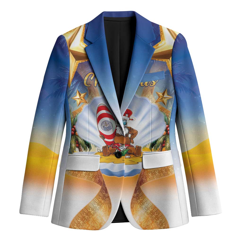 Marshall Islands Christmas Blazer Seashell Santa Beach Vibes - Polynesian Pride