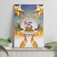 Marshall Islands Christmas Canvas Wall Art Seashell Santa Beach Vibes - Polynesian Pride