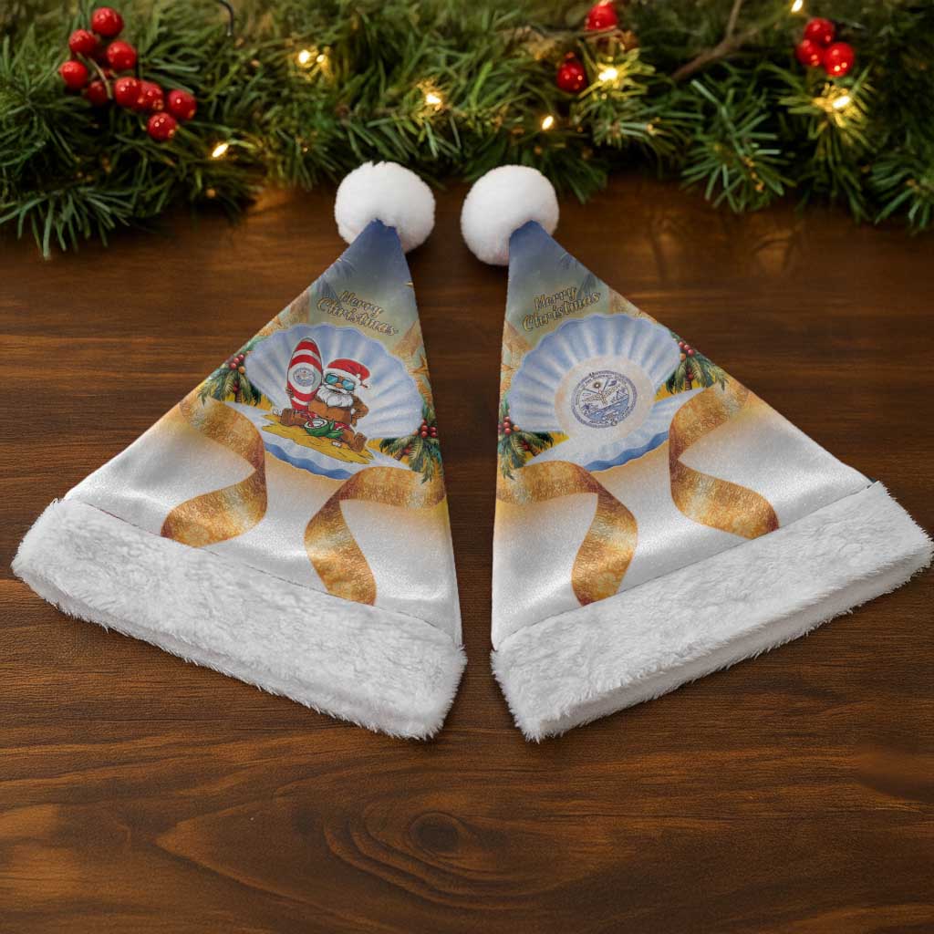 Marshall Islands Christmas Santa Hat Seashell Santa Beach Vibes - Polynesian Pride