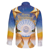 Marshall Islands Christmas Family Matching Long Sleeve Bodycon Dress and Hawaiian Shirt Seashell Santa Beach Vibes - Polynesian Pride