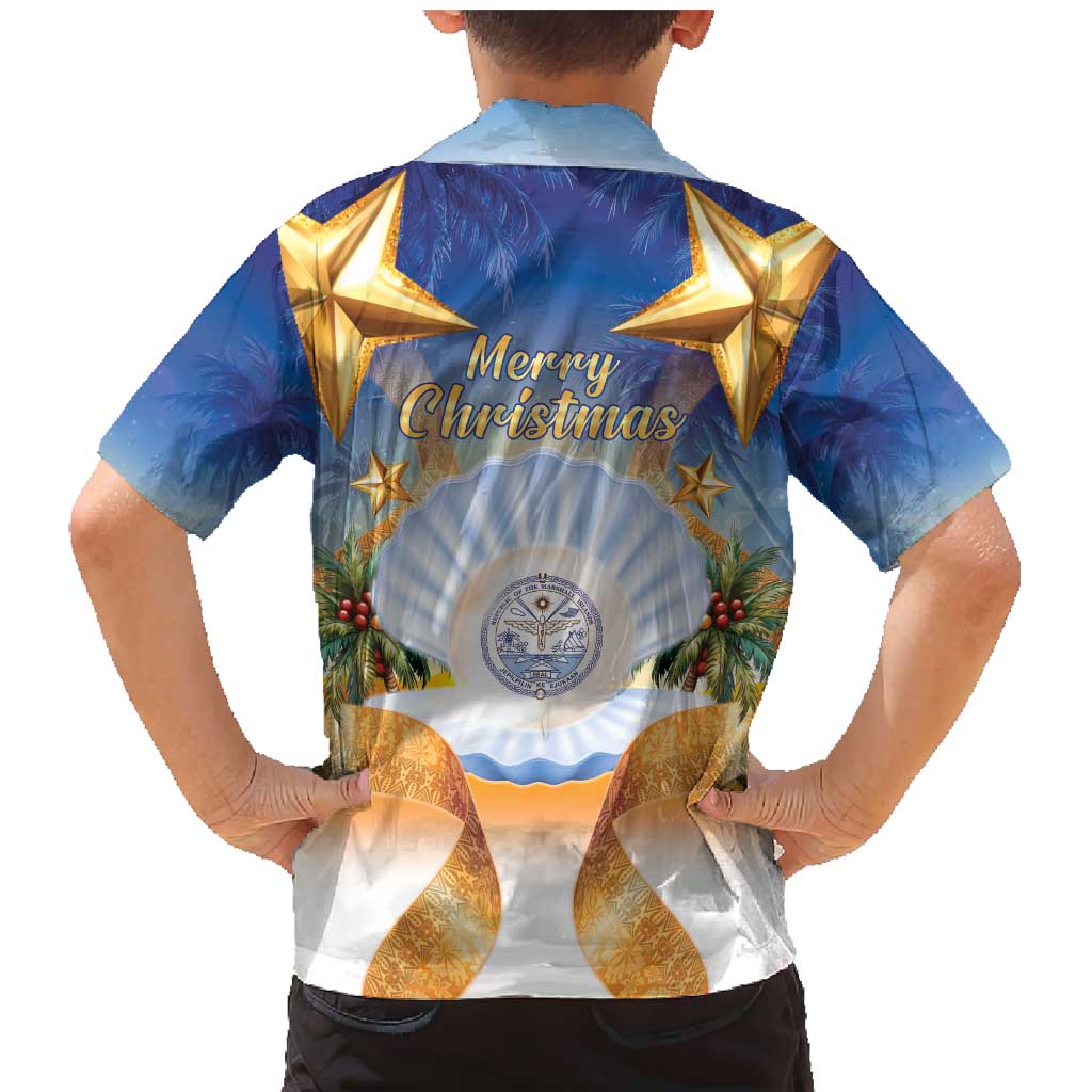 Marshall Islands Christmas Family Matching Mermaid Dress and Hawaiian Shirt Seashell Santa Beach Vibes - Polynesian Pride