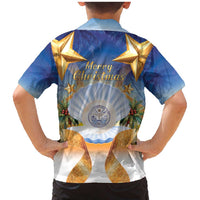 Marshall Islands Christmas Family Matching Mermaid Dress and Hawaiian Shirt Seashell Santa Beach Vibes - Polynesian Pride