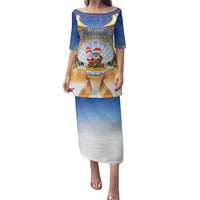 Marshall Islands Christmas Family Matching Puletasi and Hawaiian Shirt Seashell Santa Beach Vibes - Polynesian Pride