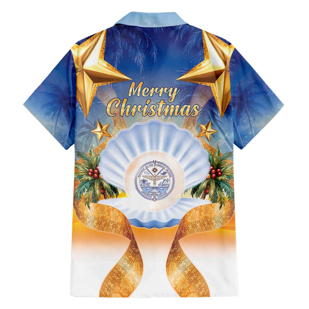 Marshall Islands Christmas Family Matching Tank Maxi Dress and Hawaiian Shirt Seashell Santa Beach Vibes - Polynesian Pride