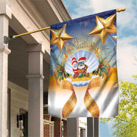 Marshall Islands Christmas Garden Flag Seashell Santa Beach Vibes - Polynesian Pride