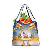 Marshall Islands Christmas Grocery Bag Seashell Santa Beach Vibes - Polynesian Pride