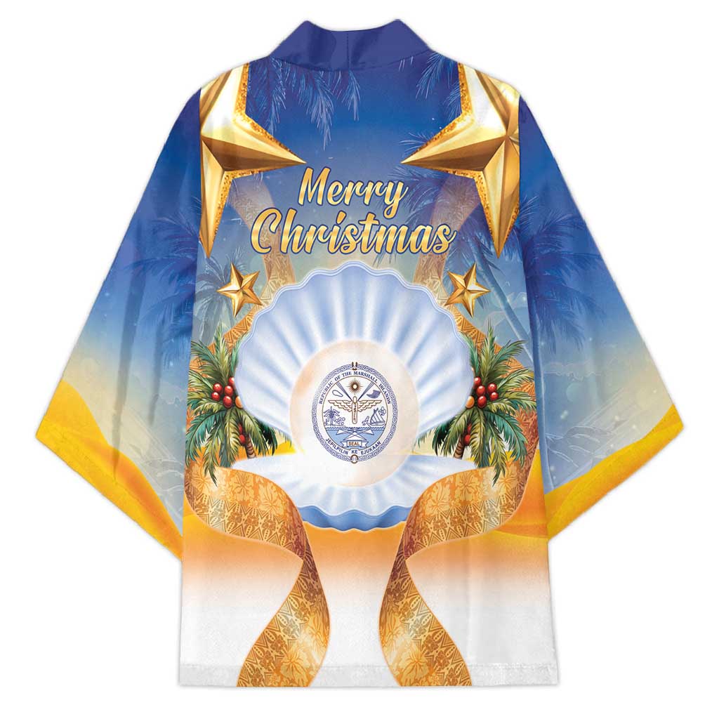 Marshall Islands Christmas Kimono Seashell Santa Beach Vibes - Polynesian Pride