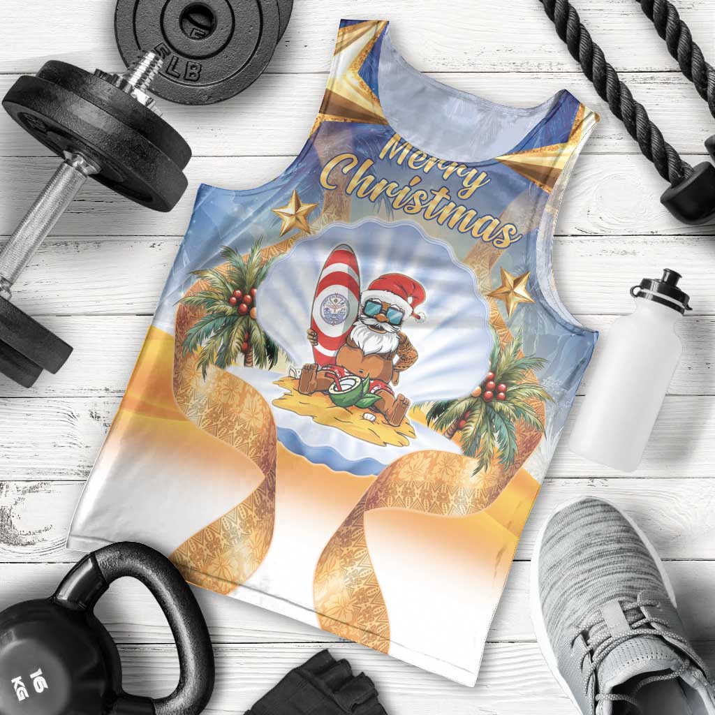 Marshall Islands Christmas Men Tank Top Seashell Santa Beach Vibes - Polynesian Pride