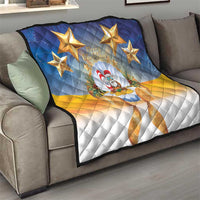 Marshall Islands Christmas Quilt Seashell Santa Beach Vibes - Polynesian Pride