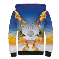 Marshall Islands Christmas Sherpa Hoodie Seashell Santa Beach Vibes - Polynesian Pride