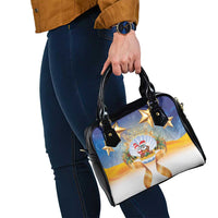 Marshall Islands Christmas Shoulder Handbag Seashell Santa Beach Vibes - Polynesian Pride