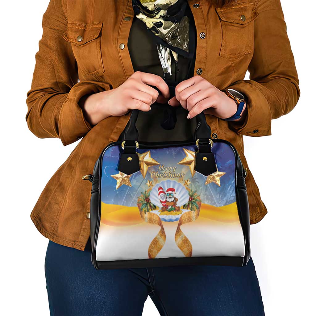 Marshall Islands Christmas Shoulder Handbag Seashell Santa Beach Vibes - Polynesian Pride