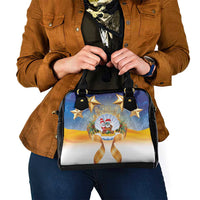 Marshall Islands Christmas Shoulder Handbag Seashell Santa Beach Vibes - Polynesian Pride