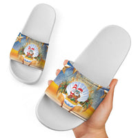 Marshall Islands Christmas Slide Sandals Seashell Santa Beach Vibes - Polynesian Pride