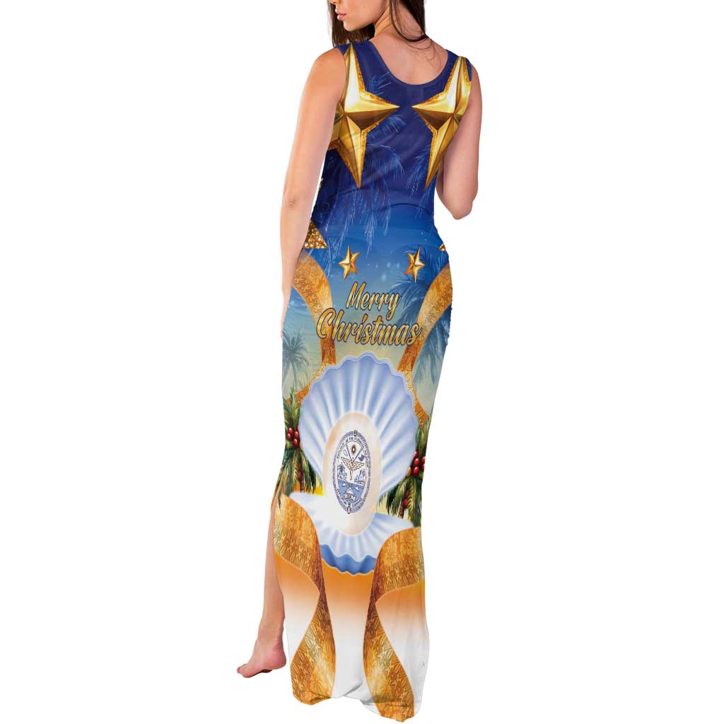 Marshall Islands Christmas Tank Maxi Dress Seashell Santa Beach Vibes - Polynesian Pride