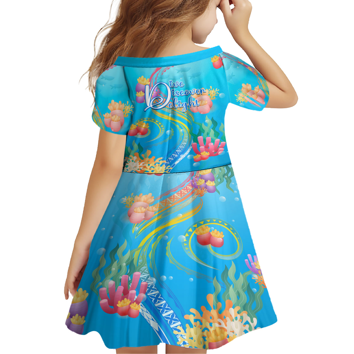 Under The Sea Scuba Diving Family Matching Short Sleeve Bodycon Dress and Hawaiian Shirt Polynesian Pattern LT05 - Polynesian Pride
