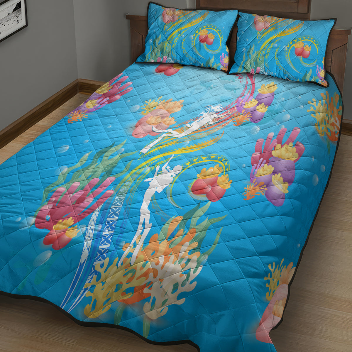 Under The Sea Scuba Diving Quilt Bed Set Polynesian Pattern LT05 - Polynesian Pride