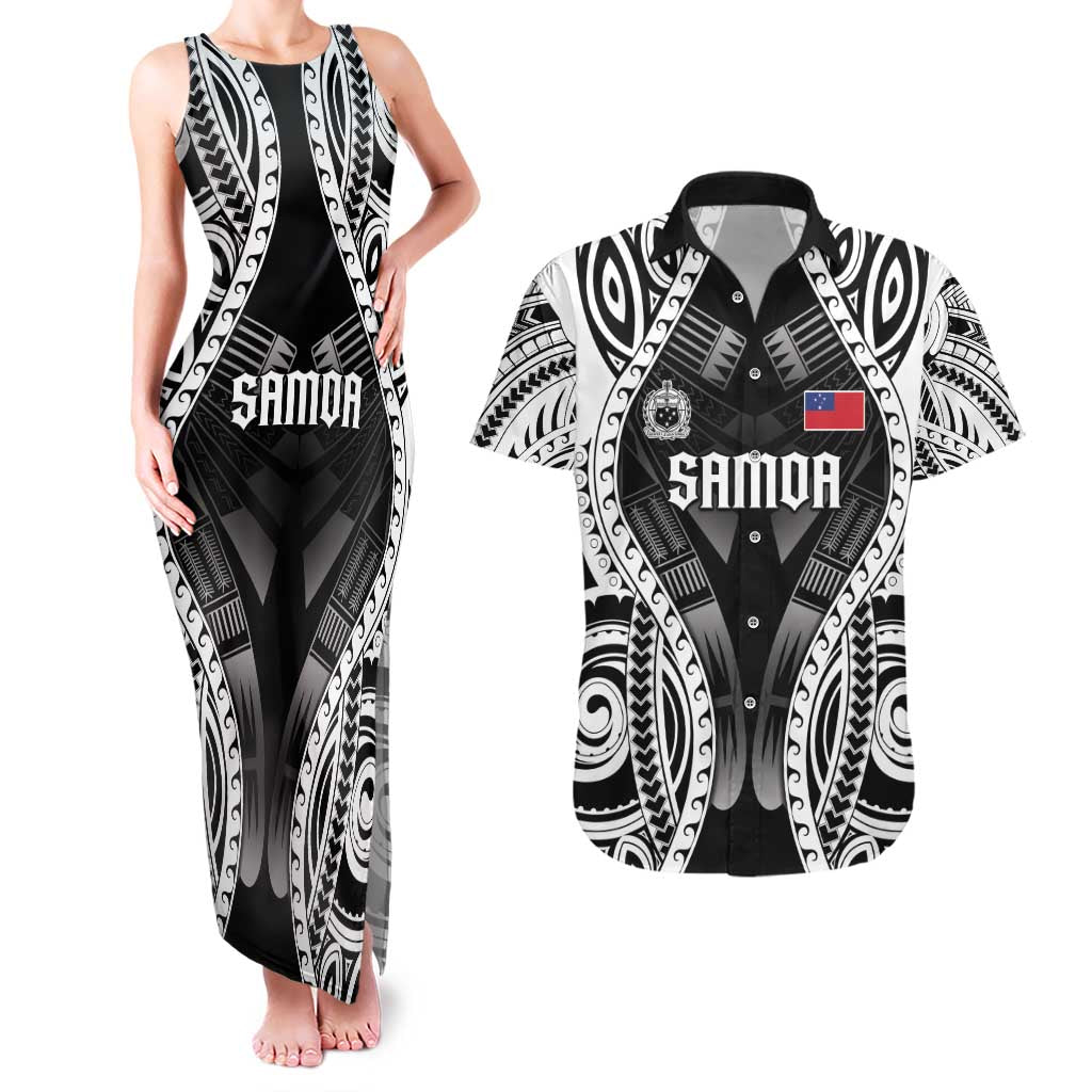 Personalised Remember Samoa Black Saturday Couples Matching Tank Maxi Dress and Hawaiian Shirt Samoa Mo Samoa - Polynesian Pride
