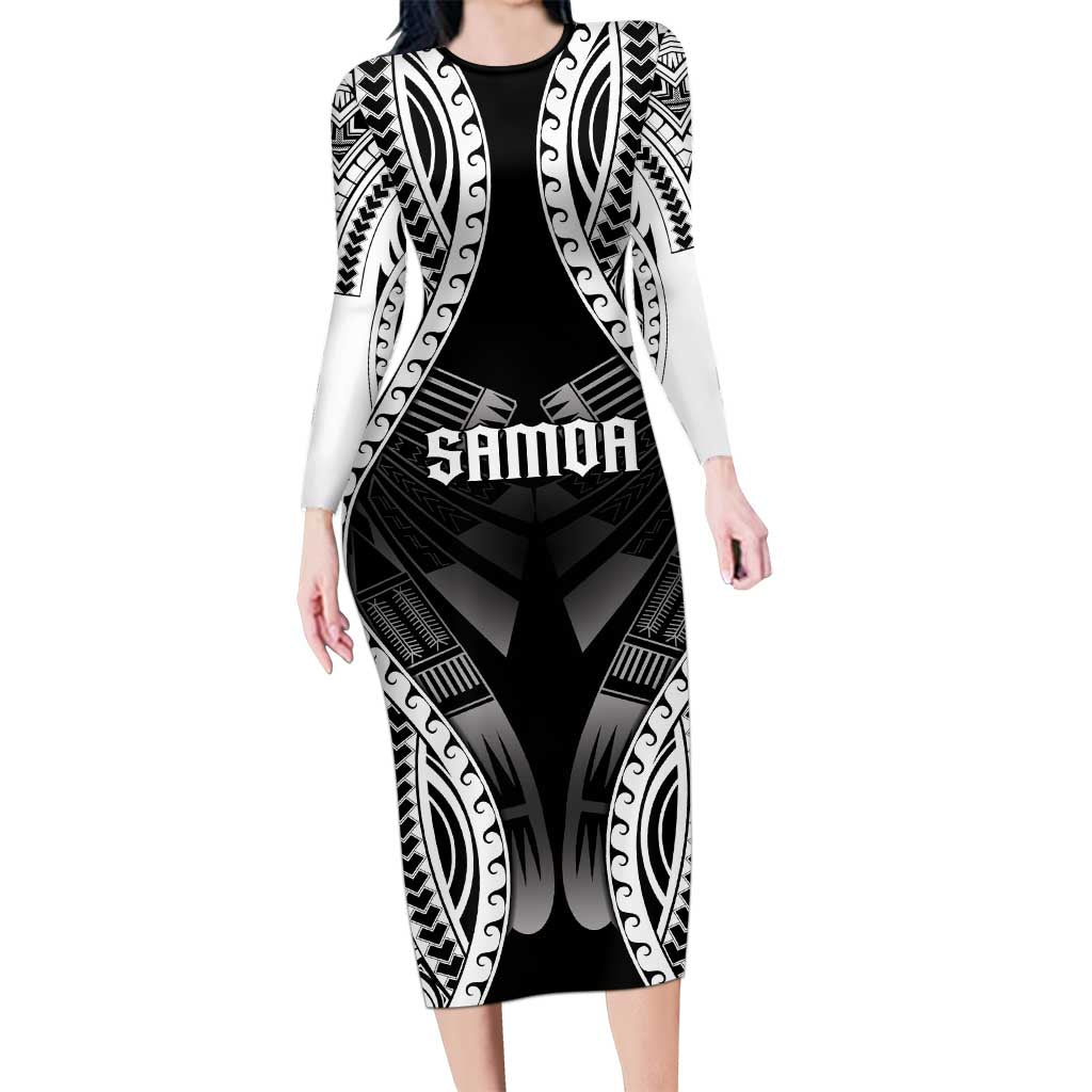 Personalised Remember Samoa Black Saturday Family Matching Long Sleeve Bodycon Dress and Hawaiian Shirt Samoa Mo Samoa - Polynesian Pride