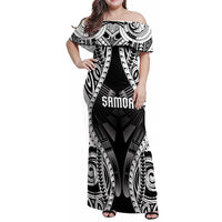 Personalised Remember Samoa Black Saturday Family Matching Off Shoulder Maxi Dress and Hawaiian Shirt Samoa Mo Samoa - Polynesian Pride