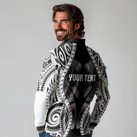 Personalised Remember Samoa Black Saturday Long Sleeve Polo Shirt Samoa Mo Samoa - Polynesian Pride