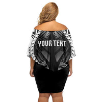 Personalised Remember Samoa Black Saturday Off Shoulder Short Dress Samoa Mo Samoa - Polynesian Pride