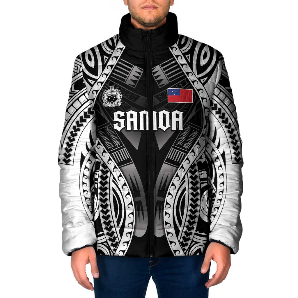Personalised Remember Samoa Black Saturday Padded Jacket Samoa Mo Samoa - Polynesian Pride
