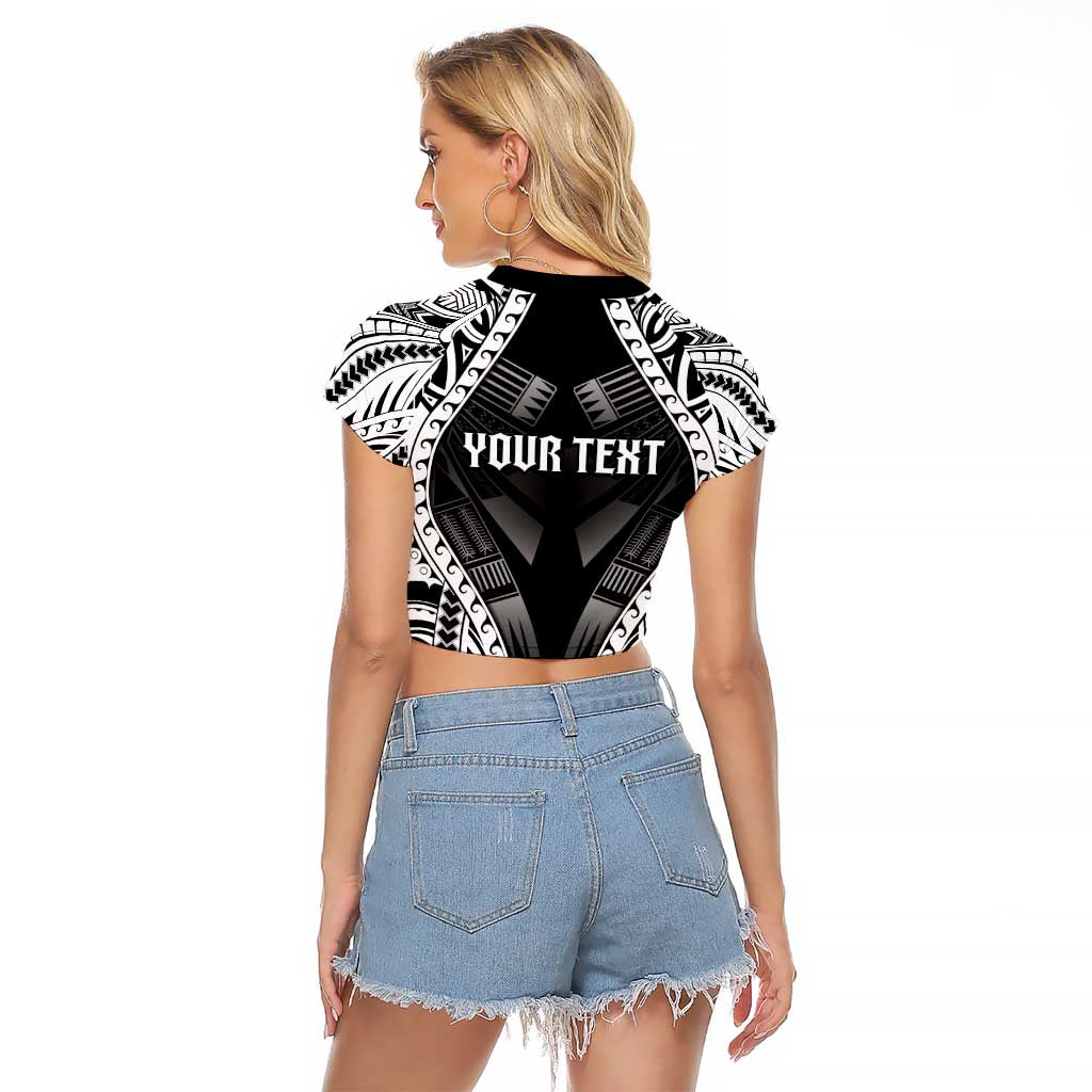 Personalised Remember Samoa Black Saturday Raglan Cropped T Shirt Samoa Mo Samoa - Polynesian Pride