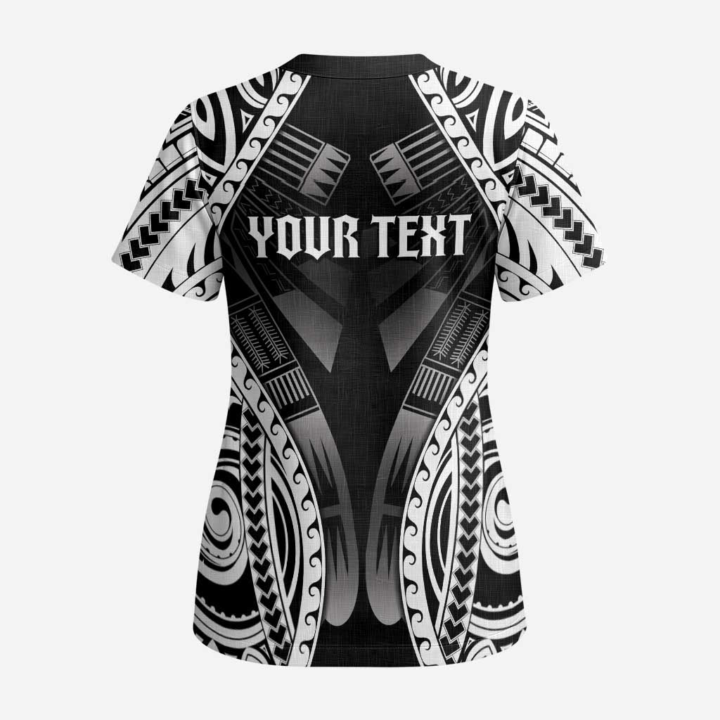 Personalised Remember Samoa Black Saturday Scrub Top Samoa Mo Samoa - Polynesian Pride