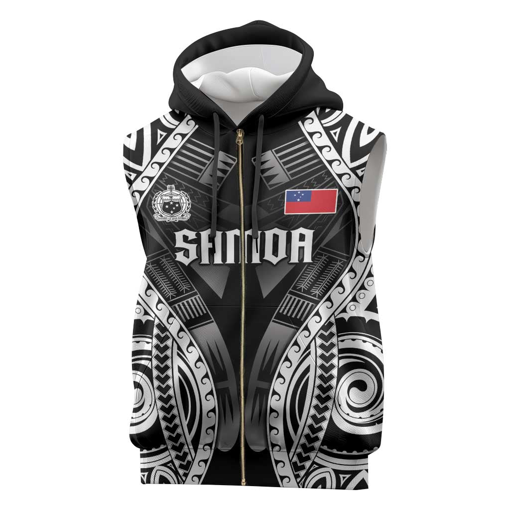 Personalised Remember Samoa Black Saturday Sleeveless Zip Hoodie Samoa Mo Samoa - Polynesian Pride