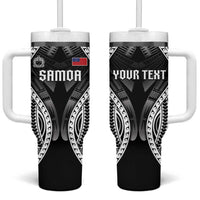 Personalised Remember Samoa Black Saturday Tumbler With Handle Samoa Mo Samoa LT05 One Size: 40 oz Black - Polynesian Pride