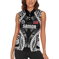 Personalised Remember Samoa Black Saturday Women Sleeveless Polo Shirt Samoa Mo Samoa - Polynesian Pride