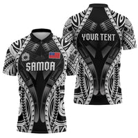 Personalised Remember Samoa Black Saturday Zipper Polo Shirt Samoa Mo Samoa - Polynesian Pride