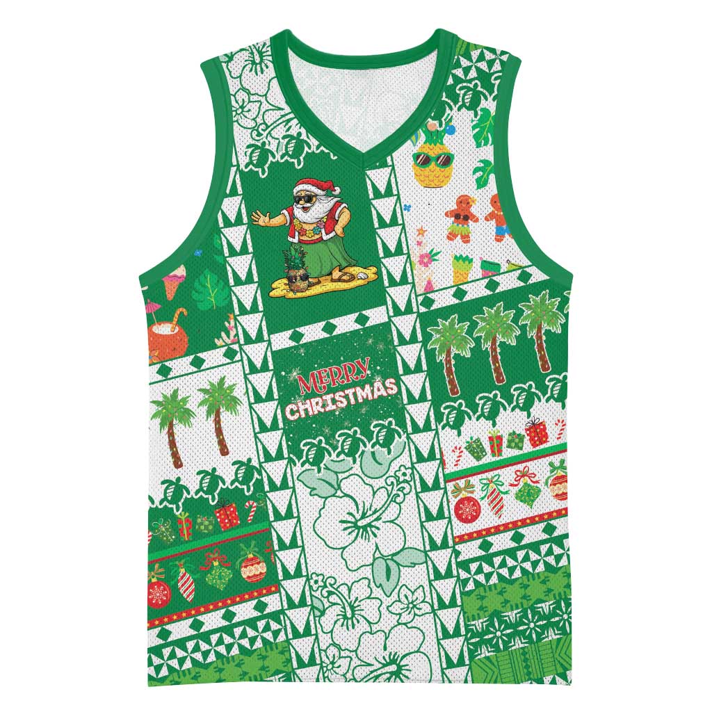 Norfolk Island Christmas Basketball Jersey Festive Beach Vibes - Polynesian Pride