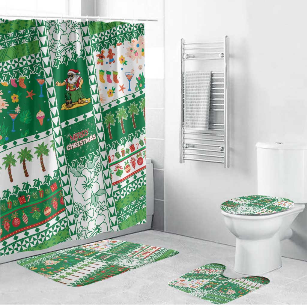 Norfolk Island Christmas Bathroom Set Festive Beach Vibes - Polynesian Pride