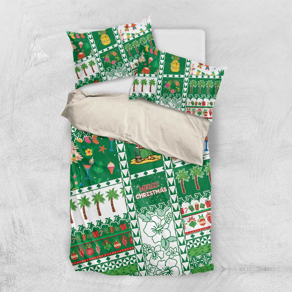 Norfolk Island Christmas Bedding Set Festive Beach Vibes - Polynesian Pride