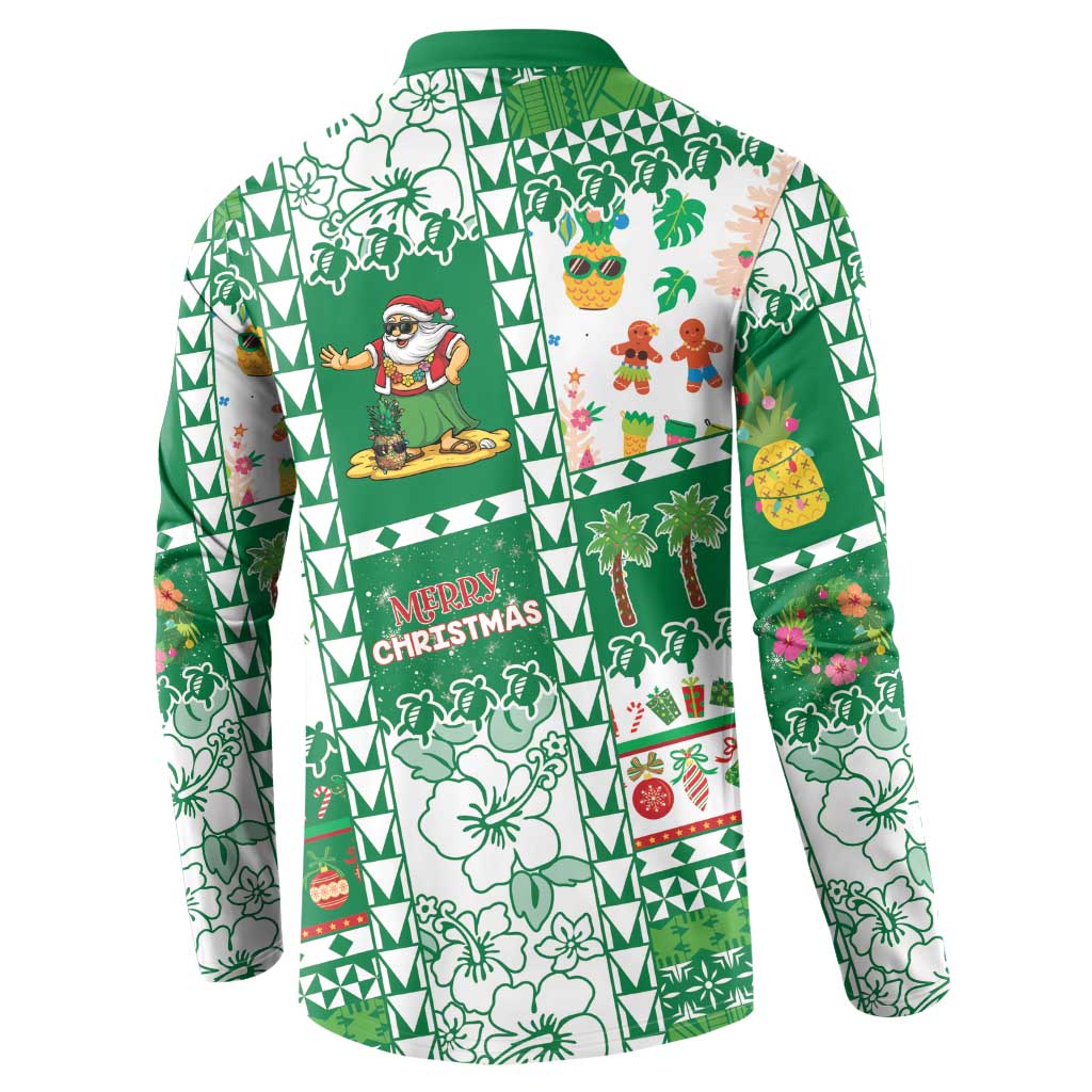 Norfolk Island Christmas Button Sweatshirt Festive Beach Vibes - Polynesian Pride