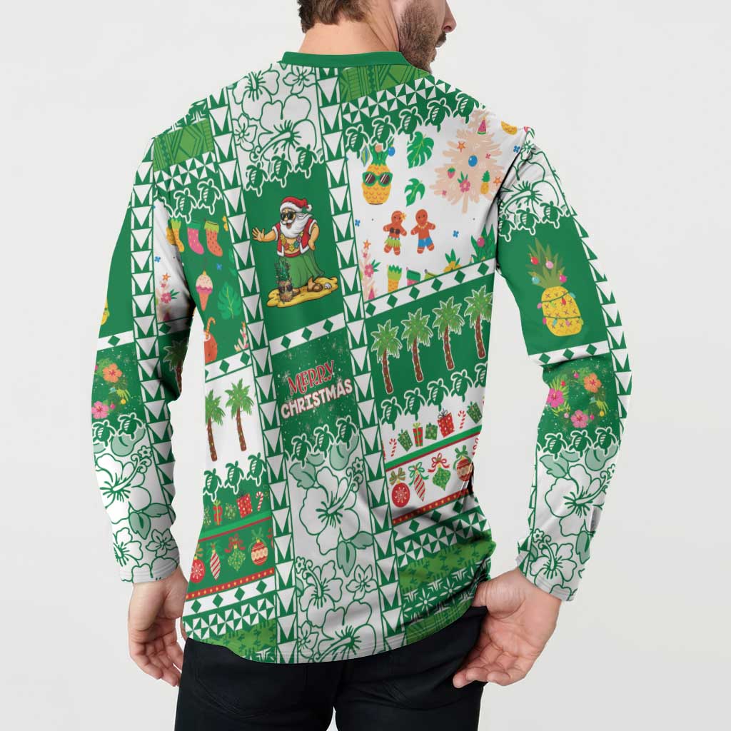 Norfolk Island Christmas Button Sweatshirt Festive Beach Vibes - Polynesian Pride